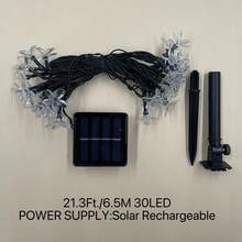 1 String Solar Powered Cherry Blossom LED Lights, Solar Flower Decor, Outdoor Home Garden Lawn Patio Lighting, Holiday Party Halloween Decoration, Autumn House Decor, Outdoor Decor - Solar-powered Cherry Blossoms - View 10