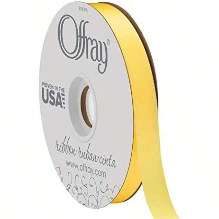 BERWICK Offray Craft Cinta de satén de Doble Cara, 7/20.3 cm de Ancho por 20-Yard Carrete, Blanco Antiguo, Blanco Antiguo, 1-1/2 Inch x 50 Yard, 1(Baby Maize 50 Yards) - Multicolor - Ver 1