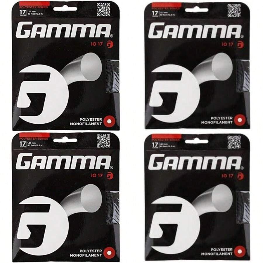 Gamma Deportes IO 17 G Set de Cuerdas para Raqueta de Tenis, 40 ', Negro(default) - Multicolor - Ver 1