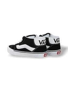 Vans Knu Mid 男女通用运动鞋 透气轻便 弹性好 多功能 运动户外 日常上学 黑白 VN000CQ96BT1 - 黑色/白色 - 查看 5