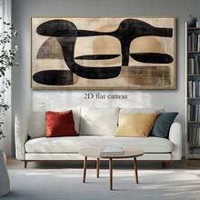 1 Pc Canvas Painting,Modern Abstract Canvas Art - Minimalist Wall Decoration Canvas Posters In Black, Beige, Gold And Grey - Framed And Hung Paintings For Living Rooms, Bedrooms And Offices - Modern Home Decoration With Hook Installation, Wooden Frame Art, 2D Flat , Wooden Framed Art,High Quality ,Thickness 2. 25cm/1inch Wall Art Prints Poster Direct Hanging Decor For Home Gifts,Living Room, Bathroom, Bedroom, Kitchen,Bar,Office - 黑色 - 查看 4