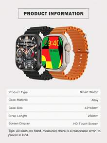 Microwear 2.01" Full Touch Screen Unisex Smart Watch - Outdoor Sports Fitness Watch, Supports Wireless Calling And Message Alerts, Multiple Sports Modes, Remote Camera/Music Control, Activity Tracker, Compatible With Android And IOS, 350mAh Battery, IPS Display, Alloy Case, Black