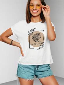 Camiseta Feminina Baby Look Manga Curta Folha 100% Algodão Premium Varias Cores Pronta Entrega - Branco - Visão 8
