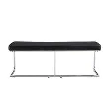White And Black Leather Seat With Chrome Frame – 130 Cm For The Dining Room, Hallway And Living Room. - Black - View 7