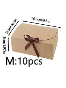 10个/5个/3个/1个装 - 白色/黑色/粉色/棕色带盖礼盒，带丝带，适用于伴娘邀请、婚礼、生日礼物、迎婴派对及其他派对、情人节礼物、情人节包装、生日、DIY制作、美妆收纳盒、毕业礼物包装、婚礼派对装饰盒 - 棕色 - 查看 18