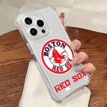 Funda para teléfono con el logotipo de los Boston Red Sox, con el icónico emblema del equipo, compatible con teléfonos ,  17,  16 Pro Max,  15 Pro Max,  13 y  12. Fabricada en TPU, ofrece protección contra golpes y caídas. Perfecta para aficionados al deporte, familiares, amigos, regalos de cumpleaños, novios y celebraciones navideñas. - transparente - Ver 6