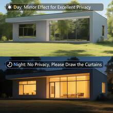 SHAWULA 1 Roll One-Way Mirror Window Film, See Outside But Not Inside, Reflective, UV Protection, Heat Insulation, Anti-Glare, Comes With Tools - Beige - View 5