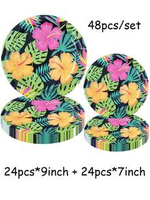 Juego de bandejas desechables con tema de orquídeas, que incluye vasos de papel de 9 pulgadas y 7 pulgadas. Adecuado para diversas ocasiones como clubes, fiestas, picnics, bodas, banquetes familiares y suministros para fiestas. Adecuado para la decoración de la cocina y el comedor, así como para la decoración de fiestas. Este es un conjunto de platos y vajilla desechable para recepciones. Fiesta de boda, diseño. - Multicolor - Ver 8
