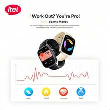 itel ISW-023 Smart Watch, 2.02" HD Display, Scratch-Resistant Crystal Screen, IP68 Waterproof And Dustproof Rating, 7-Day Battery Life - Black - View 7