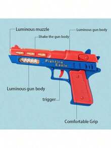 1pc Realistic Electric Sound & Light Gun Toy (Non-Shooting, Batteries Not Included), A Small Vibrating Handgun With Lights And Music, Suitable For Boys And Girls, Promotes Parent-Child Interaction, Can Be Used As A Birthday Or Christmas Gift.