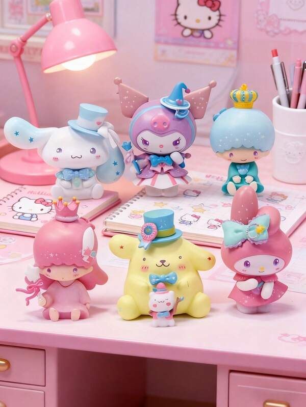 三丽鸥2025“梦想系列”收藏手办——酷洛米、肉桂卷、美乐蒂和布丁狗！可爱迷人的设计，经久耐用的材质，精湛的工艺——完美点缀家居书架、桌面、动漫收藏、卧室装饰和客厅摆设！是送给三丽鸥粉丝、动漫收藏家以及所有喜爱可爱装饰人士的绝佳生日、圣诞节、复活节和节日礼物！