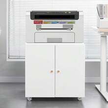 Archivadores con ruedas de 60 x 60 x 60 cm. Soporte metálico para impresora con ruedas para fotocopiadora, computadora y fax. Archivadores de dos cajones para casa, oficina, apartamento o dormitorio - Blanco - Ver 4