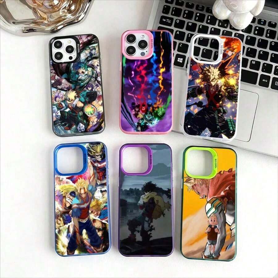 Funda de teléfono M-MyHeroAcademiaAnime para Apple 11 12 13 14 15 16 17 Pro Max Plus, placa protectora - Colores mixtos 7 - Ver 1