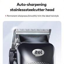 itel IHC-36 Classic 4-Blade Clipper,Wireless Type-C Rechargeable,Smart Digital Display,Premium Metal Design,2000mAh Long-Lasting Battery,Precision Cutting With Sharp Blades For Haircutting And Styling - Black - View 5