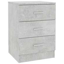 Comodino vidaXL, grigio cemento, 38 x 35 x 56 cm, in materiale composito di legno. - nero - Visualizzare 11