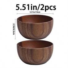 1/2/4/8 piezas Cuencos de madera de acacia con forma de calabaza hechos a mano - Cuencos redondos de madera para ensalada/aperitivos para palomitas, pasta, caramelos, cereales, crema de coco, aperitivos, cocina, diseño rústico, platos de madera hechos a mano, platos para salsa de inmersión 8cm/12.5cm/14cm/16cm