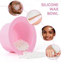 WEWAX 500毫升硅胶蜡熔化碗 - 微波炉便携式蜡加热器，通用配件，适用于硬蜡/蜡豆，全身脱毛（手臂/腿部/比基尼线），可重复使用