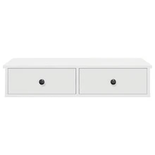 Wall Shelf With Drawers White 80x34x17 Cm Engineered Wood - White - View 5