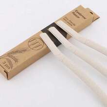 3pcs Stainless Steel Wheat Straw Eyebrow Razor, Material Eyebrow Trimmer, Paper Box