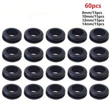 20/40/60个 O型橡胶密封圈 黑色 8MM 10MM 12MM 14MM 双面密封垫圈 电线电缆孔保护工具 橡胶垫圈 - 黑色 - 查看 12