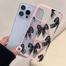 Patrón de lazo, carcasa de teléfono simple y de moda, compatible con iPhone 11 / 12 / 13 / 14 / 15 / 16 / Pro / Max y Galaxy plus / Pro / S22 / S23 / S24 / s25 / ultra / fe. Muy adecuado como regalo de vacaciones, regalo de San valentín. - Rosa - Ver 2