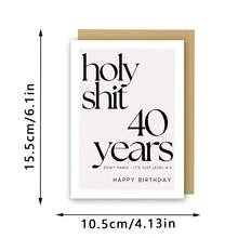 40th Birthday Card, "Oh My God!" Happy 40th Birthday, Fun 40th Birthday Cards, Suitable For Family, Friends, Or Anyone, Meaningful Birthday Cards - Multicolor - View 3