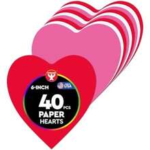 Hygloss - Recortes de papel con forma de árbol para artes y manualidades, muchos usos creativos, actividades de Navidad y día festivo, verde vibrante, 8.5 pulgadas, 40 unidades, color(Corazón (6 pulgadas) 40 piezas) - Multicolor - Ver 1