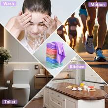 20Pcs Soft & Absorbent Solid Color Washcloths - Gentle On Skin Quick-Drying Compact Square Towels For Home Bathroom Bathroom Essentials 9.8*9.8in - Multicolour - View 10