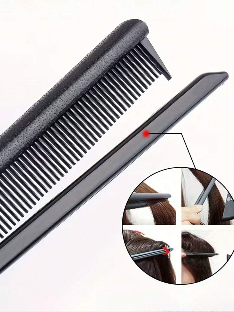 带夹板的扁平直发梳，沙龙级美发造型梳，可抚平毛躁头发，直发造型工具，V型直发梳 - 彩色 - 查看 1