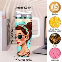 1PC 40oz Tumbler With Handle - Stainless Steel Insulated Mug - Double-Wall Vacuum Insulation Preserves Hot Chocolate For Ice Fishing Trips, Fits Car Cup Holders For Frozen Lakes, Portable For Outdoor Fishing Huts & Indoor Warm-Up - Ice Fishing Companion Gift - 彩色 - 查看 2
