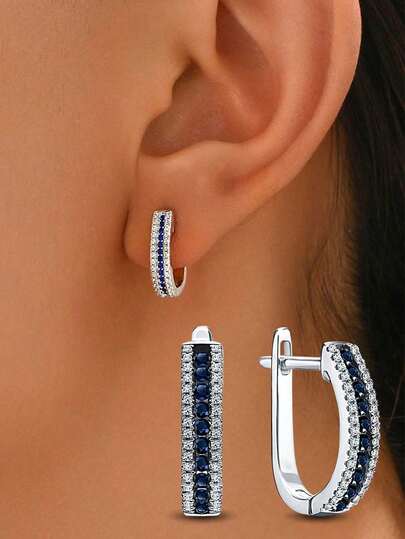 1 Pair 925 Sterling Silver U-Shaped Teardrop Earrings For Women, Minimalist & Elegant, Suitable For Daily Wear, Parties, And As Valentine's Day Gift