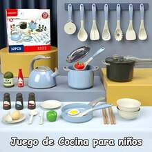 ¡RecomendadoCocina de simulación, juego de Cocina para niños, 32 unidades Mini Olla y Fingir Juguete de Cocina, Cubiertos y Comidas , Utensilios de Cocina para niños y niñas 3 años, grandes regalos para los niños¡Top de Temporada - 1 - Ver 2