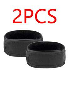 2 件装无扣弹力腰带，男女通用，适用于裤子、牛仔裤等休闲服饰，无扣可调节隐形腰带 - 黑色 - 查看 2