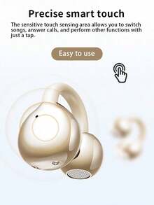 Lenovo-TA410 Is A New Air-Bone Conduction Ear Clip-On Sports Headset With Long Battery Life And High Sound Quality - Beige - View 6