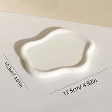 1pc Ins Style Jewelry Display Tray Asymmetrical Ceramic Decorative Tray Desktop Organizer Photography Prop