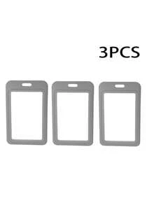 Portador de tarjeta vertical de plástico duro con doble ventana, gris, con protector de manga para tarjetas, adecuado para tarjetas de oficina, tarjetas escolares, tarjetas de acceso, licencias de conducir, pases, unisex, se puede usar como portador de tarjetas, billetera, portador de tarjetas de presentación, portador de tarjetas de crédito, portador de tarjetas de identificación, etc. - Multicolor - Ver 21