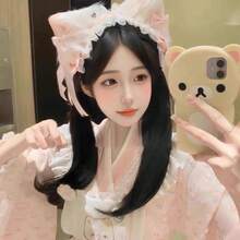 1pc Sweet White Lace Bow Hairbands, French Retro Lolita Hair Accessories For Tea Party Gift Exchange Elegant Court Gothic Lolita Headpieces - TS1199-3[粉紅色] - 查看 13