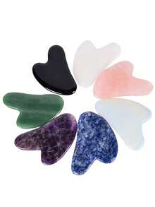 1pc Amethyst Gua Sha Facial Tools, Natural Jade Stone Guasha, Manual Massage Sticks For Jawline Sculpting And Puffiness Reducing, Scraping Massage Tool, Skin-Care Tool