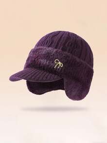 冬季新款保暖护耳帽，专为老年女性设计，保暖针织内衬，短帽檐，时尚百搭的保暖配饰，情人节礼物