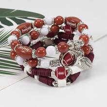 Set de pulseras deportivas de en 2025 para el extranjero - Voleibol, Fútbol, Béisbol, Baloncesto, Diseño con letras en inglés - voleibol - Ver 8