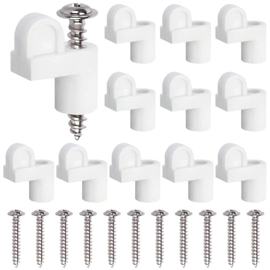 12pcs Set Is Suitable For Most Window Screen Sizes. It Is Firmly Fixed And Easy To Install. Made Of Plastic And Stainless Steel, The Window Screen Fixing Clips Are In A Simple Pure White U-Shaped Design With A Slot. It Comes With Reinforcing Screws For A Stable And Anti-Slip Window Screen Fixing Clip. It Is Suitable For Daily Use In Bedrooms And Living Rooms At Home.