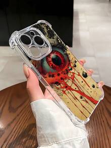 Funda gótica para móvil, diseñada con inquietantes ojos rojos y manos fantasmales, compatible con  17,  16,  16 ProMax,  15,  15 ProMax,  14,  13,  12 y  11 Pro. Fabricada en TPU, ofrece protección contra golpes. Perfecta para amantes del arte, celebraciones de Halloween, regalos únicos y para expresar tu creatividad. - Color mixto LB3 - Ver 2