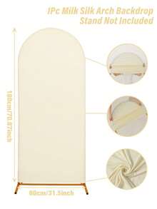 1pc 80*180cm Elastic Arch Backdrop Cover, Beige/Ivory/Light Pink Party Backdrop Cloth, Wedding Arch Cover, Wedding Party Arch Cloth Panel, Backdrop Decor, Suitable For Birthday, Party, Bridal Shower, Gender Reveal, Garden Outdoor Ceremony, Holiday Gift, Back To School, Washable And Reusable (Arch Stand Not Included) - Multicolor - View 20