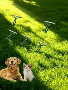 1pc Pet Double-Sided Grooming Rake Manual Hair Removal Brush - Green - View 3