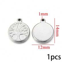 1/10pcs Stainless Steel Charm Set - 18K Golden Plated, Includes House, Tree Of Life, Butterfly, Sun, Bag, Crown, Flower & Shoe Pendants For DIY Jewelry Making - Multicolor - View 8