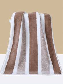 Ultra-Soft Microfiber Bath Towel & Hand Towel Set, Colorful Striped Coral Fleece, Absorbent Quick-Dry Breathable, Suitable For Bathroom, Shower, Sauna, Travel, Gym, Swimming - Multicolor - View 15