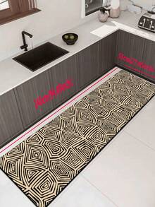 1pc Of Asymmetric Geometric Pattern Rubber Soft Mat For Kitchen Floors, A Water-Absorbing Mat That Is Easy To Clean. Suitable For Use In Kitchens, Bathrooms, And Other Areas. Ideal For Use Throughout The Year And For Various Holidays. - Multicolor - View 15