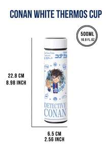 Detective Conan Kaito Kid (Conan Disguise) 316 Stainless Steel Insulated Cup (500ML) – Playful Blue-Themed Anime Tumbler, Quirky Disguise Print + Food Pattern Decor, Long-Lasting Heat & Cold Retention, Perfect for Yutsy/Kahims Fans/Mrs. Anime Collectible, Ideal Gift for Anime Enthusiasts (Great for Birthdays/Anime Merch Swaps/Back-to-School) - 柯南長白保溫杯06 - 查看 9