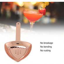 Colador Julep, colador de cóctel de forma triangular, colador de acero inoxidable, colador de barra, colador de cóctel, cuchara para bebidas de cóctel, uso doméstico o comercial en la barra(Oro rosa) - Oro rosa - Ver 12