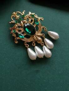 2pcs Vintage French Style Silver Needle Flower Pearl Teardrop Tassel Earrings, Medieval Retro Palace Style Earrings, Lightweight Luxurious Earrings, Women's Daily Party Accessories, Fashion Jewelry, Best Friend Gift - Multicolor - View 10